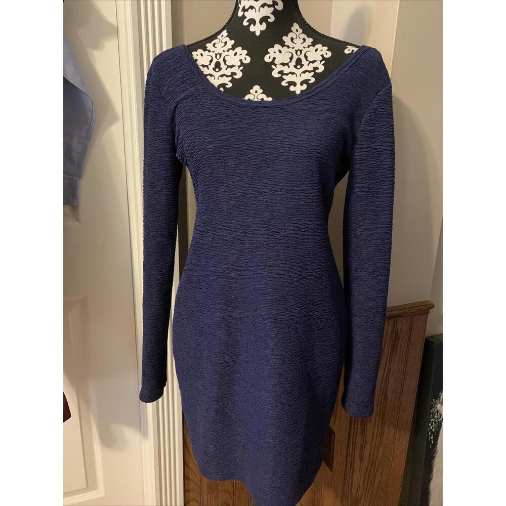 bcbg generation dress navy blue tight fit Work/Party Womens SZ M # 930